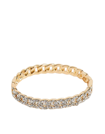 ALDO Onena rhinestone chain bracelet in gold | ASOS