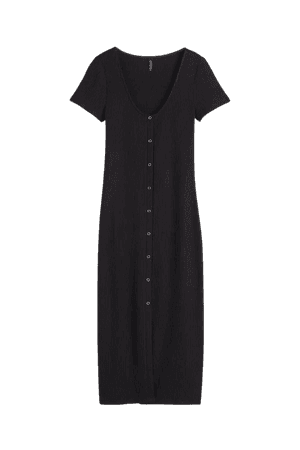 Ribbed Jersey Dress - Black - Ladies | H&M US