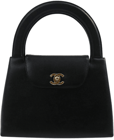 Chanel Black Leather Party Kelly Evening Top Handle Satchel Bag