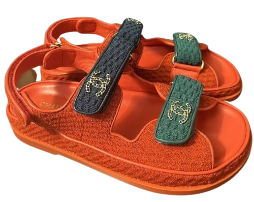 orange chanel sandals