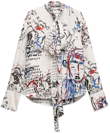 TIED PRINT BLOUSE ZW COLLECTION - Multicolored | ZARA United States