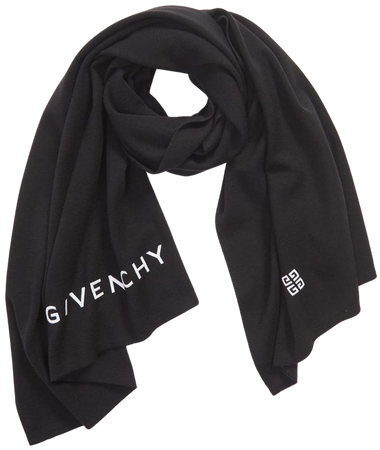 Givenchy Logo Embroidered Wool Scarf | Nordstrom