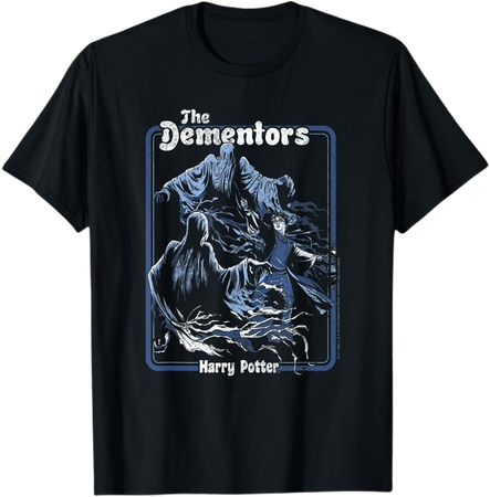 Amazon.com: Harry Potter Dementors Kiss Vintage T-Shirt - Black, Classic Fit, Crew Neck, Short Sleeve : Clothing, Shoes & Jewelry