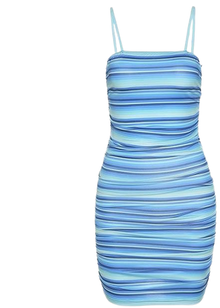 blue striped mini dress