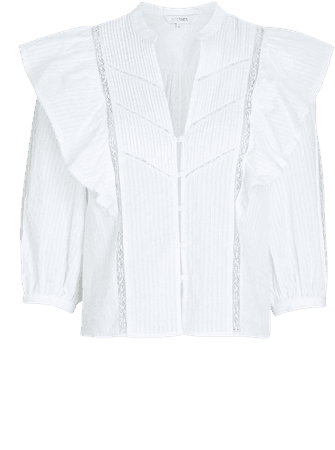 INTERMIX Private Label Eloise Ruffled Cotton Blouse | INTERMIX®
