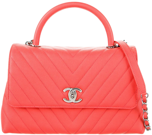 Chanel 2019 Medium Chevron Coco Handle Bag - Red Handle Bags, Handbags - CHA699947 | The RealReal