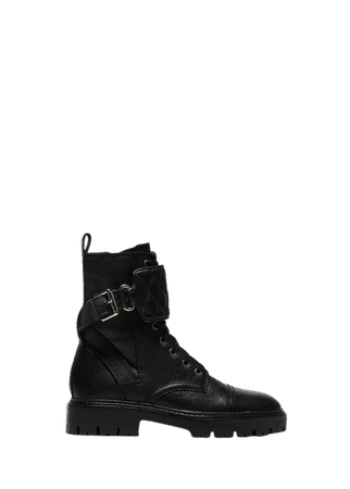 Lace-up leather boots - Women | Mango USA