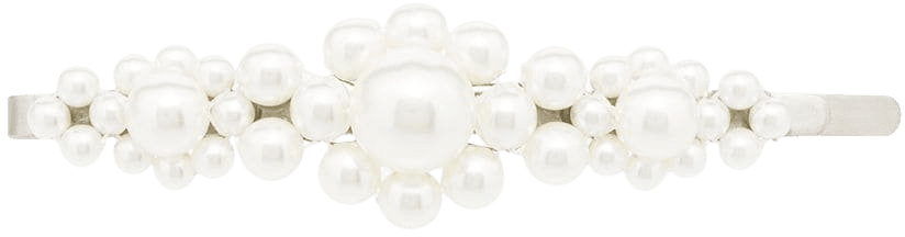Simone Rocha White Large Floral Faux Pearl Embellished Hair Clip | Farfetch.com