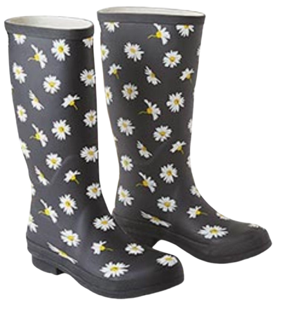 Daisy print rain boots