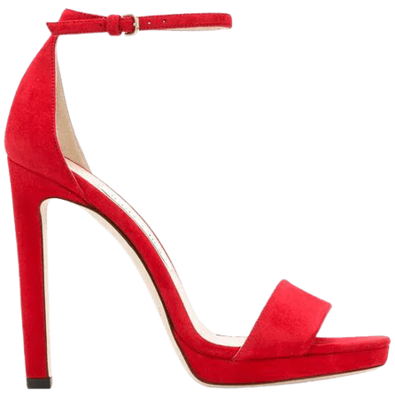 Jimmy Choo Women's Misty 120 Suede High-Heel Platform Sandals In Red | ModeSens
