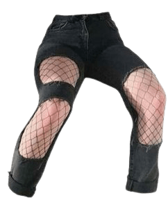 Black Jeans With Fishnets PNG