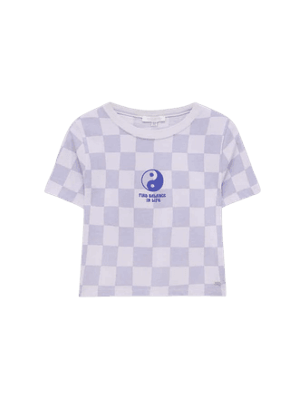 Plaid Yin Yang T-shirt - pull&bear