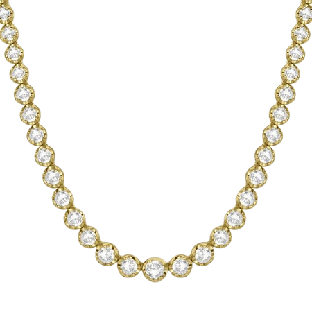 gold tennis diamond necklace