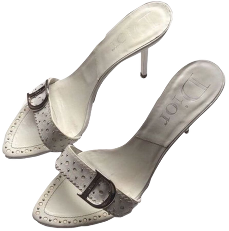 Y2K 2000s White Dior Sandals Heels