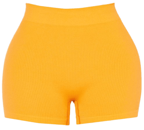 orange contour rib shorts $20