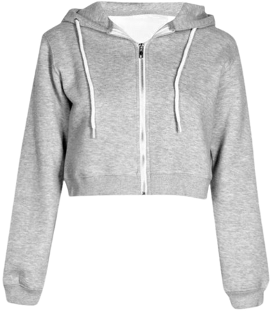 grey cropped zip up hoodie