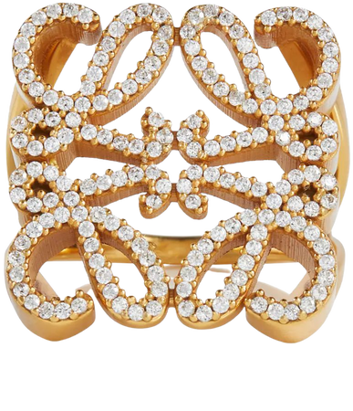 Loewe - Anagram crystal-embellished ring | Mytheresa