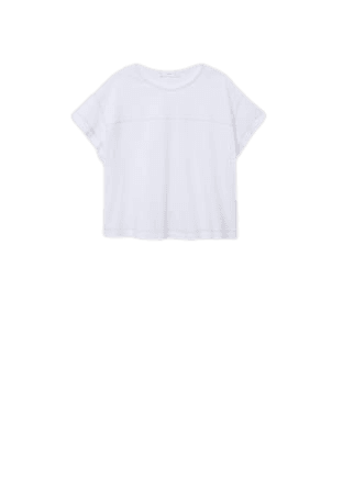 Contrast seam t-shirt - Women | Mango USA