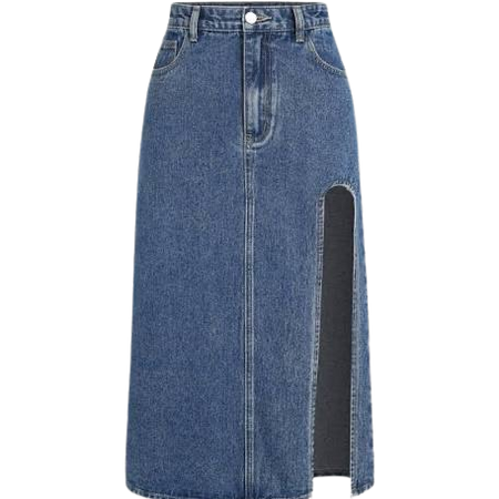 Jean maxi skirt w/ slit