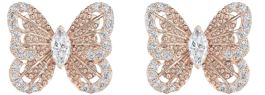 De Beers Jewellers 18kt Rose Gold Portraits Of Nature Butterfly Diamond Stud Earrings - Farfetch