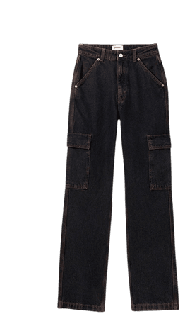 Area High Denim Cargo Trouser - Fuschia Overwash - Weekday WW