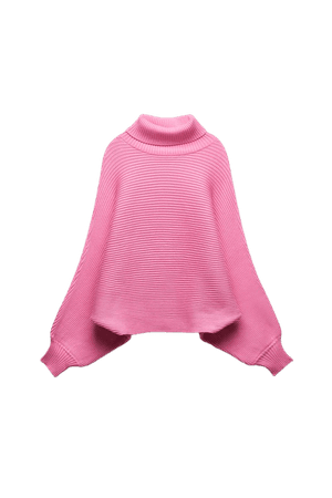 HIGH COLLAR KNIT SWEATER - Pink | ZARA United States