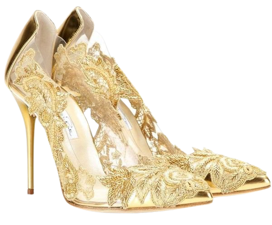 Gold Clear Heels