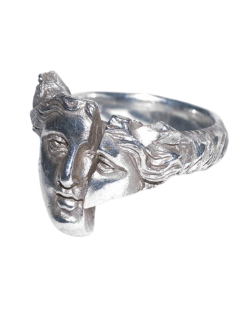 Greek god face ring