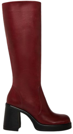FANATIK Burgundy Platform Boot | Women's Knee High Boot – Steve Madden