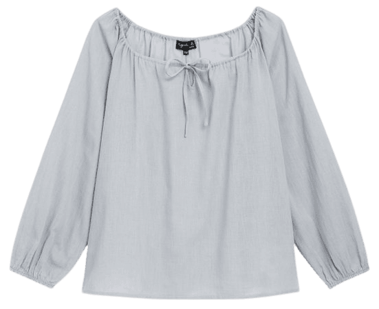 light grey cheesecloth Pacha blouse