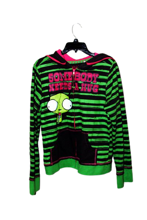 Invader Zim GIR striped hoodie · CIRCUS of VALUES · Online Store Powered by Storenvy
