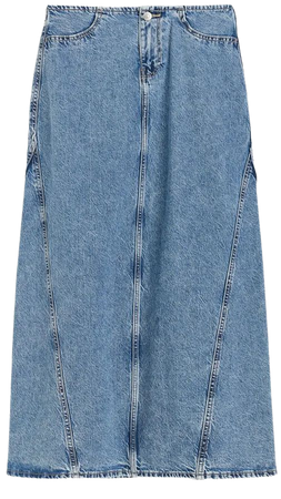 Denim Maxi Skirt - Light denim blue - Ladies | H&M US