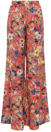 Blossom Delphine Wide Leg Trouser Hibiscus Multi– French Connection US