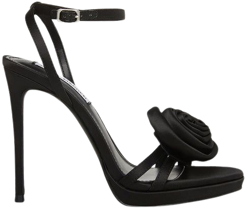ROSA Black Satin Strappy Heel | Women's Heels – Steve Madden