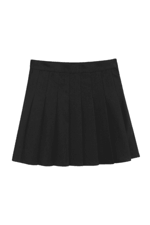 Pleated black short tennis skirt - Black - Mini skirts - Monki WW
