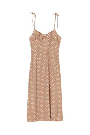 Slit-detail Dress - Beige/dotted - Ladies | H&M US
