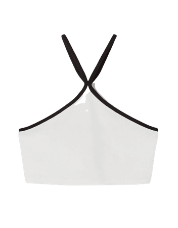 Halterneck top with contrasting straps - Tees and tops - Woman | Bershka