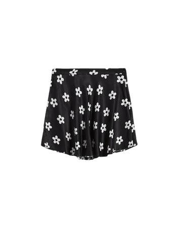 Satin print mini skirt - Skirts - Woman | Bershka