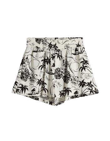 Tropical print linen Bermuda shorts - New - Woman | Bershka
