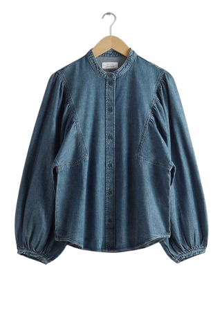 Puff-Sleeve Blouse - Blue Denim - Blouses - & Other Stories US