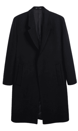 Zara textures coat black