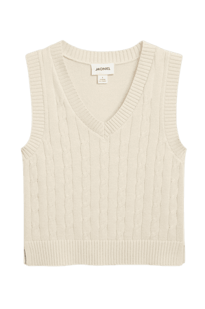 Knitted vest - Beige - Knitted tops - Monki WW