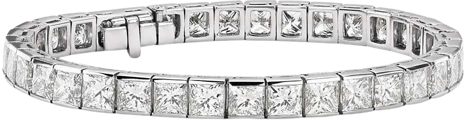 Princess Cut Channel Set Diamond Tennis Bracelet in Platinum (26 ct. tw.) | Blue Nile