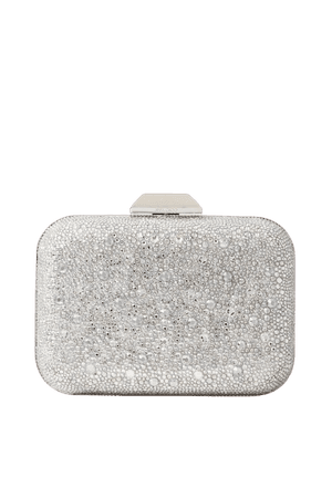 Silver Cloud crystal-embellished metallic suede clutch | Jimmy Choo | NET-A-PORTER