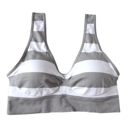 Coobie Comfort Bra - White/Gray Stripe