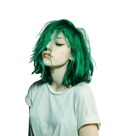 girl model green hair