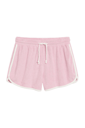 Towelling sprinter shorts - Pink - Shorts - Monki WW