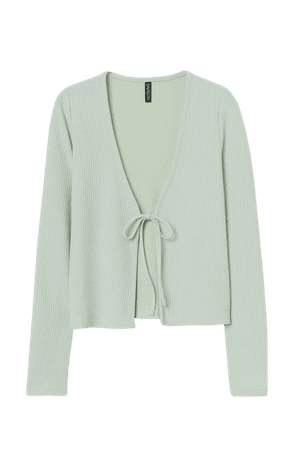 Ribbed Cardigan - Mint green - Ladies | H&M US