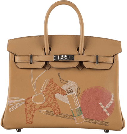 Hermès 25cm Birkin In and Out Biscuit/Multicolor Swift Palladium Hardware 2021 For Sale at 1stDibs