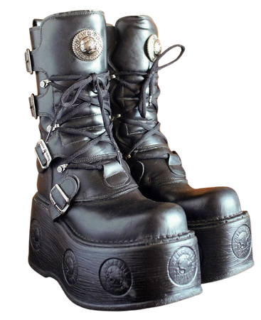 New Rock platform boots NEPTUNO black chunky goth boots gothic | Etsy